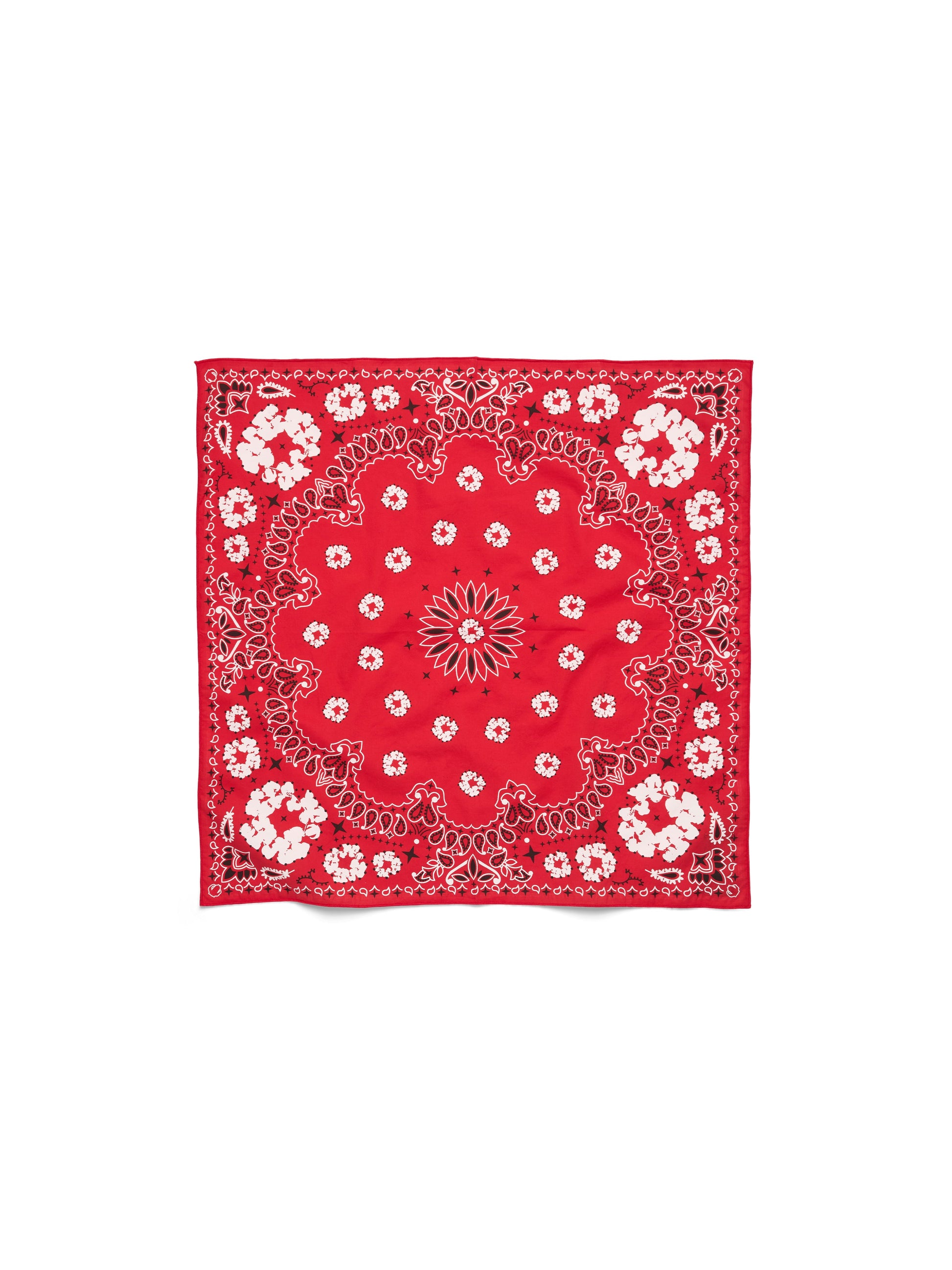 Cotton Wreath Paisley Bandana Red