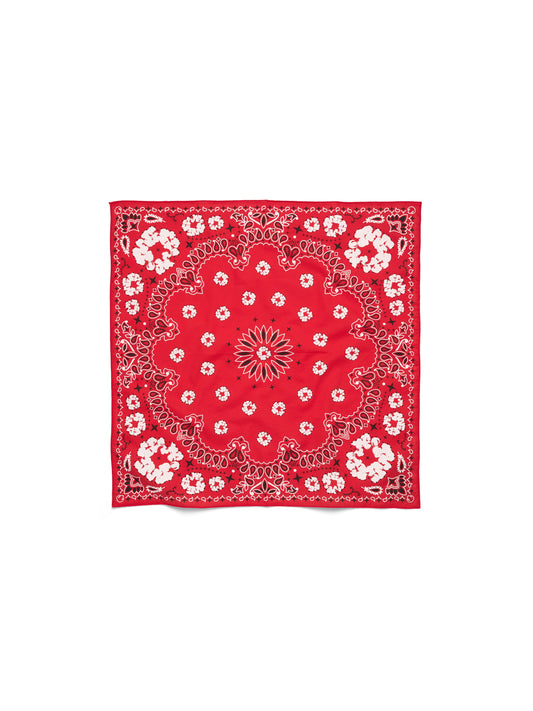 Cotton Wreath Paisley Bandana Red