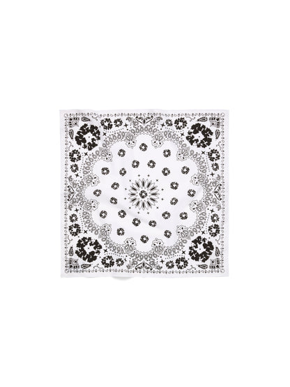 Cotton Wreath Paisley Bandana White
