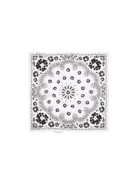 Cotton Wreath Paisley Bandana White