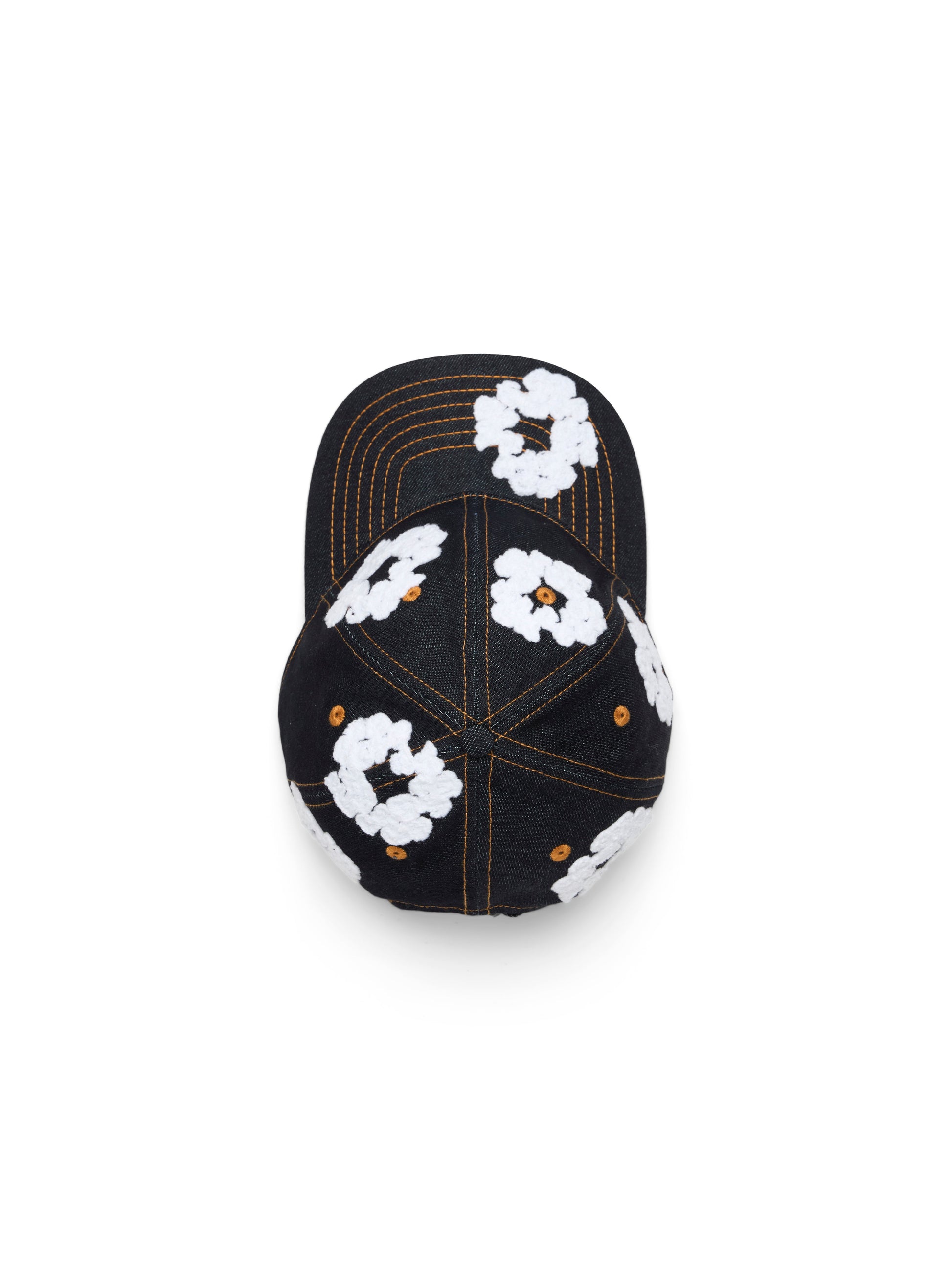 Cotton Wreath Raw Denim Cap Washed Indigo – view 2