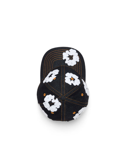 Cotton Wreath Raw Denim Cap Washed Indigo – view 2