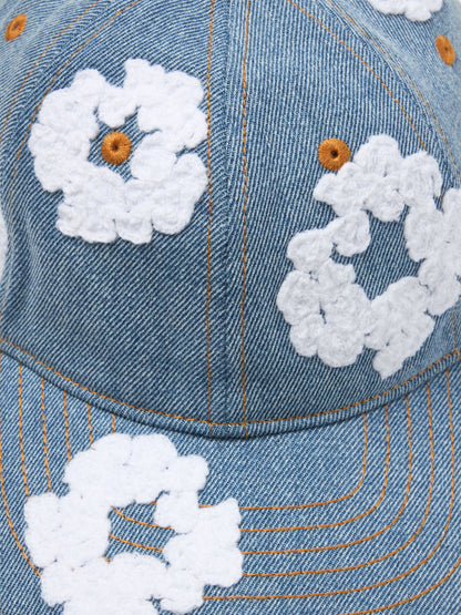 Cotton Wreath Raw Denim Cap Light Wash – view 3