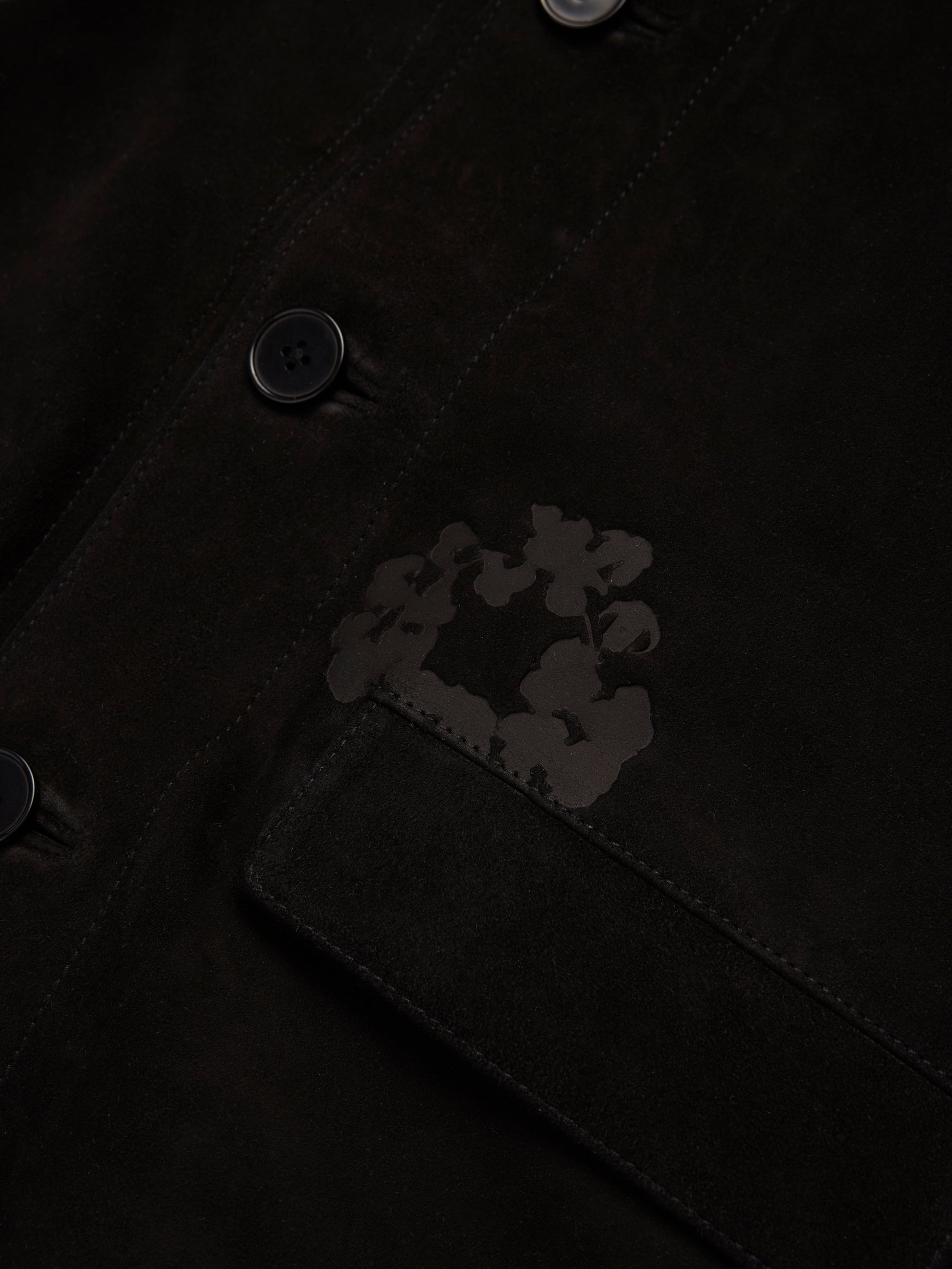Cotton Wreath Suede Welding Jacket Black – view 3