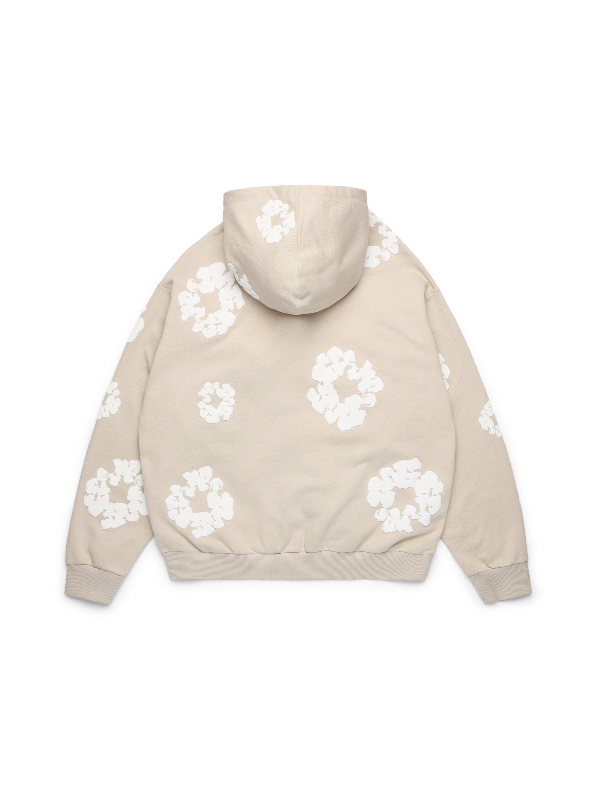 Cotton Wreath Zip Hoodie Cream – view 2