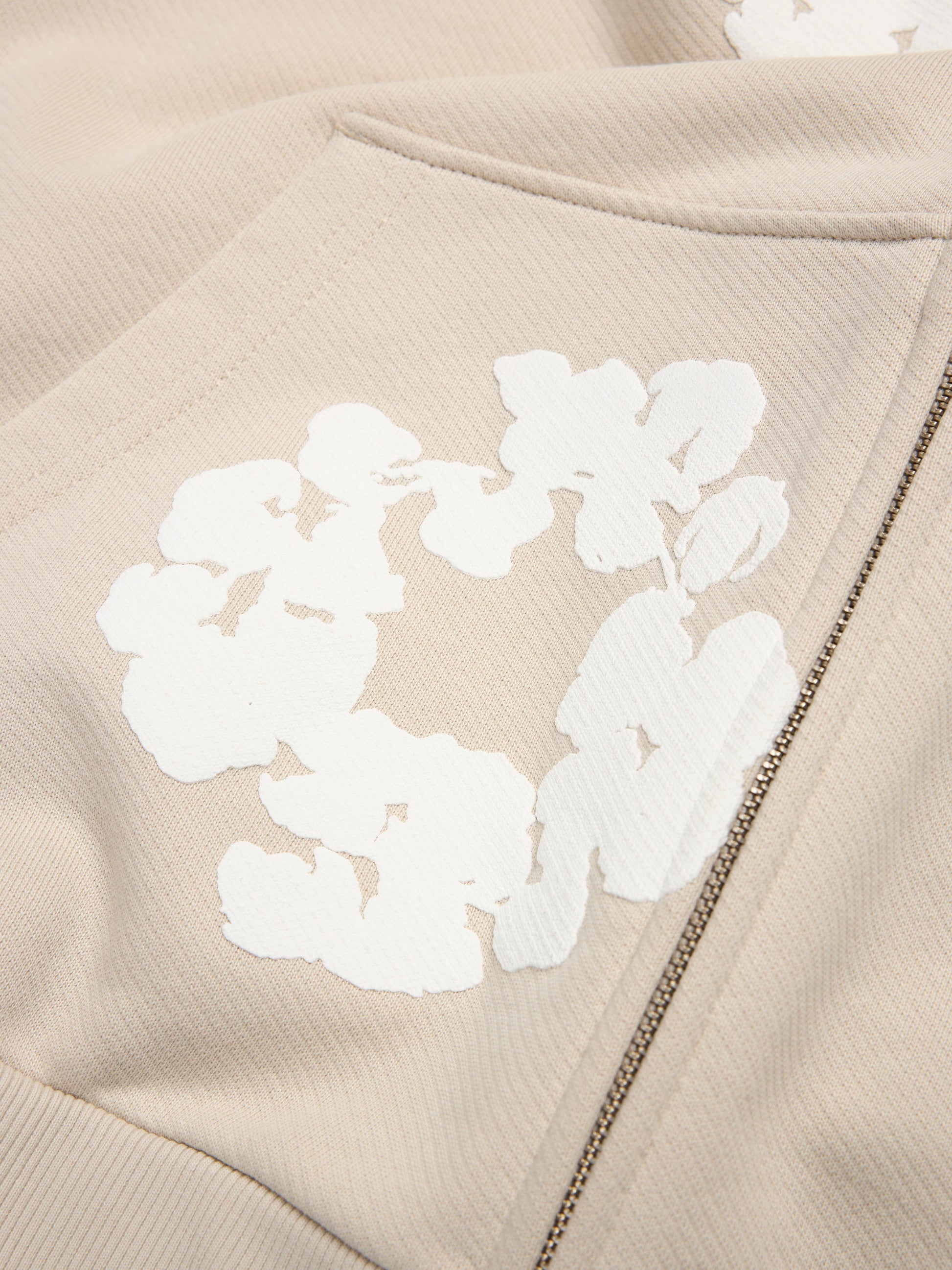 Cotton Wreath Zip Hoodie Cream – view 3
