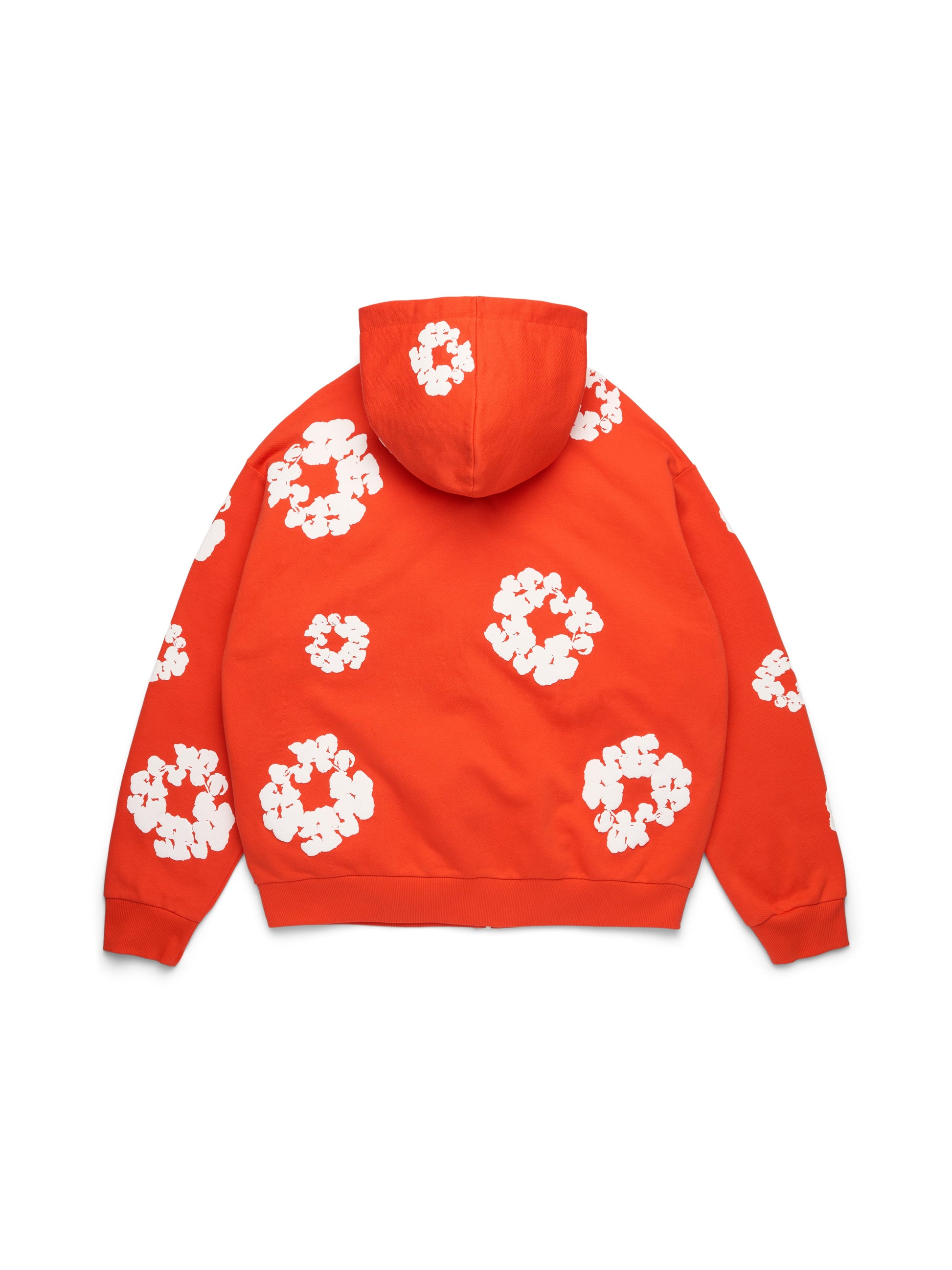 Cotton Wreath Zip Hoodie Dark Orange – view 2
