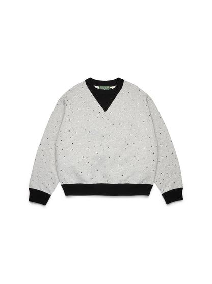 Crystal Crewneck Knit Sweater Black
