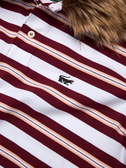 Panther Fur Collar Polo Red – view 3