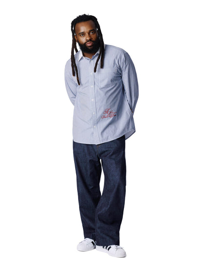 André Leon Talley Two-Tone Button-Up Shirt