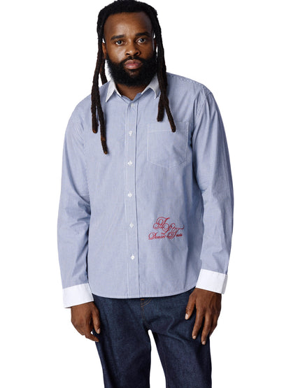 André Leon Talley Two-Tone Button-Up Shirt
