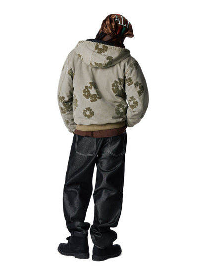 Cotton Wreath Flocked Zip Jacket