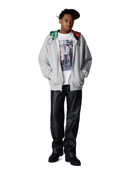 Pan African Peace Wreath Zip Up Hoodie Grey