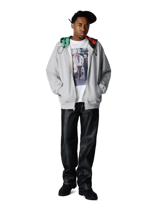 Pan African Peace Wreath Zip Up Hoodie Grey