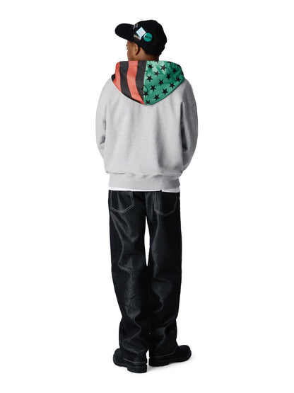 Pan African Peace Wreath Zip Up Hoodie Grey