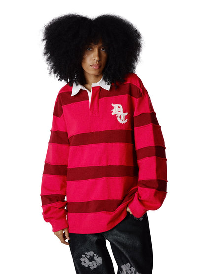 Paneled Rugby Shirt Red