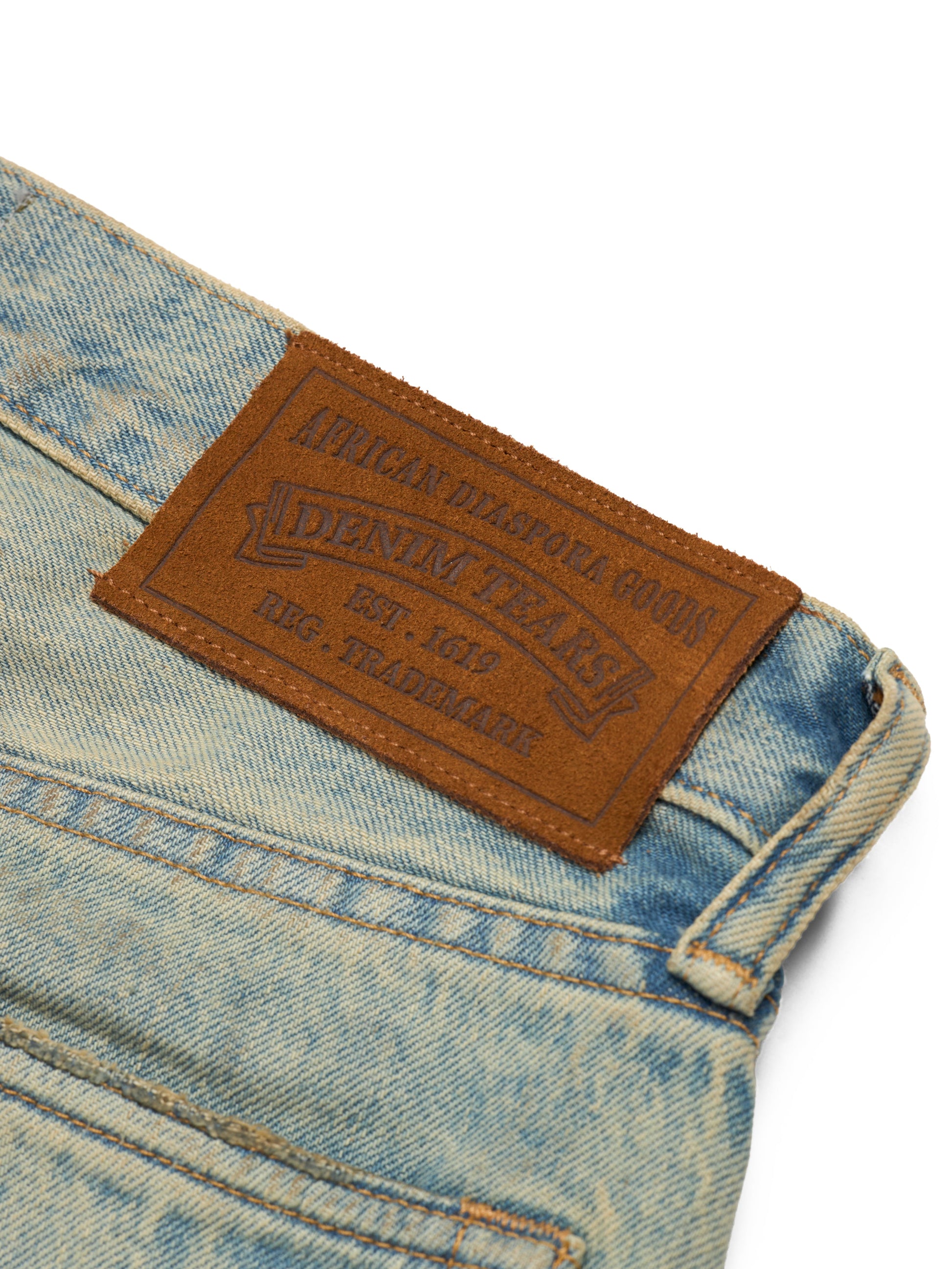 Straight Cotton Wreath Denim Pant Dirty Wash – view 4