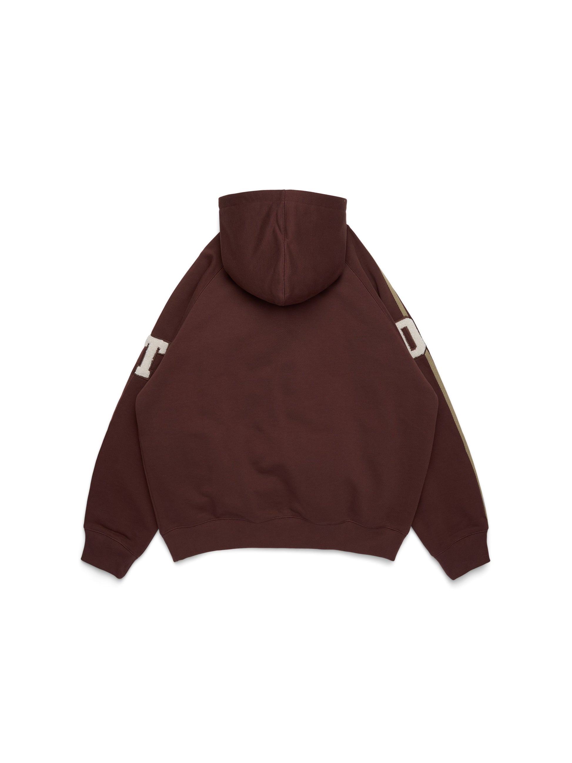 DT Chenille Patch Zip Hoodie Brown – view 2