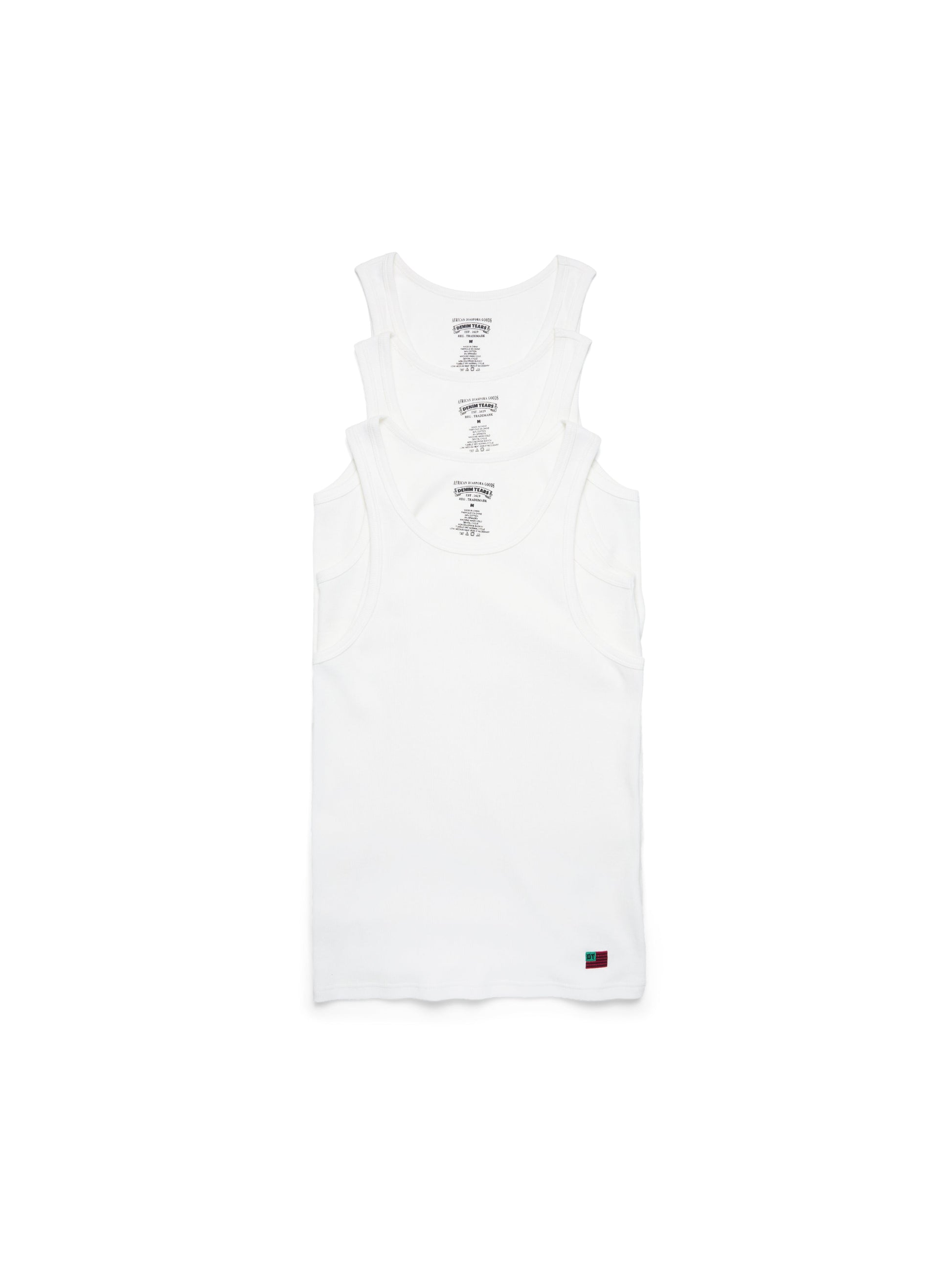 DT Flag 3-Pack Ribbed Tank White