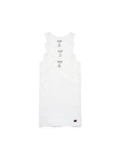 DT Flag 3-Pack Ribbed Tank White