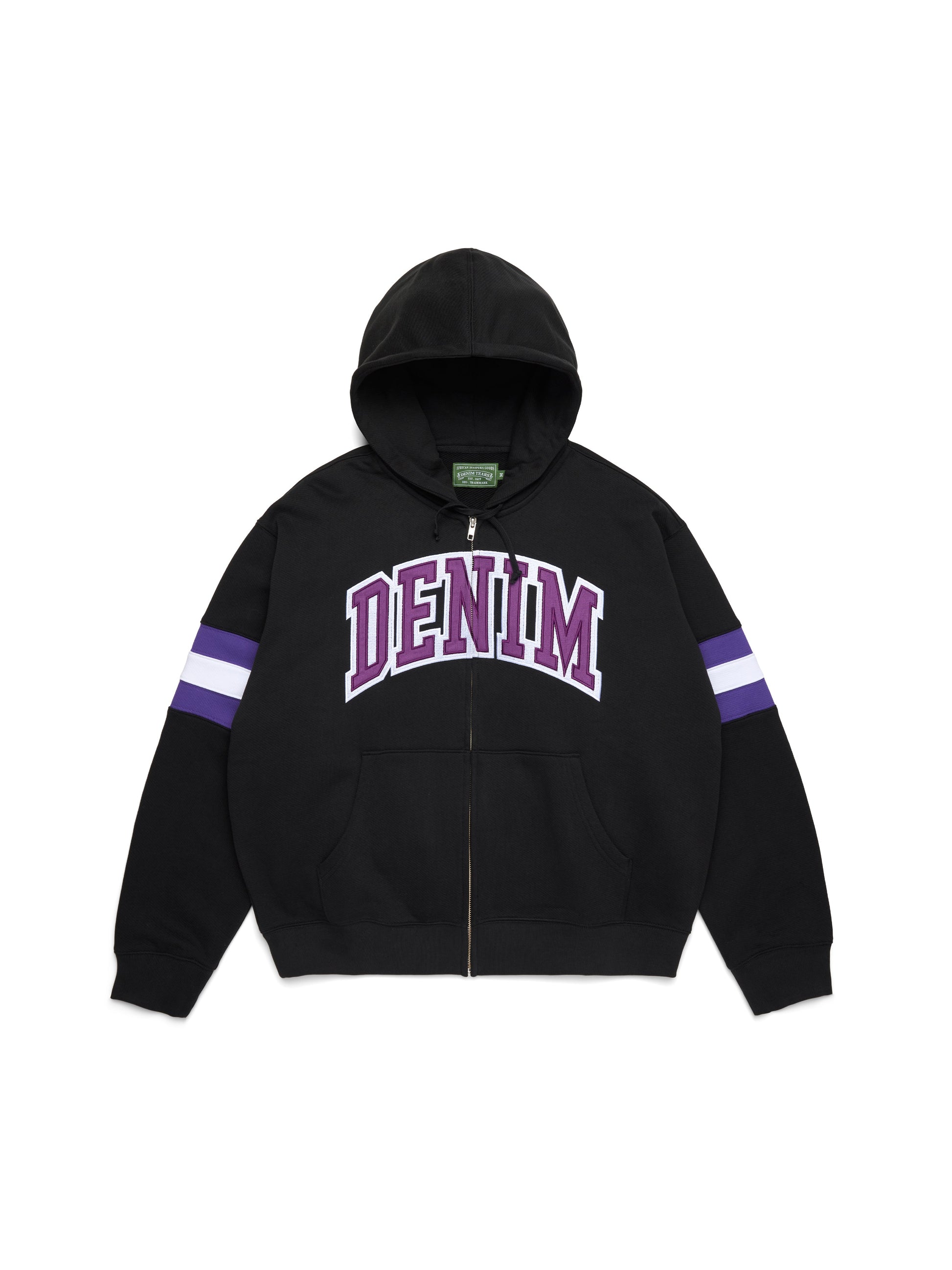 DT Stripe Zip Hoodie Black