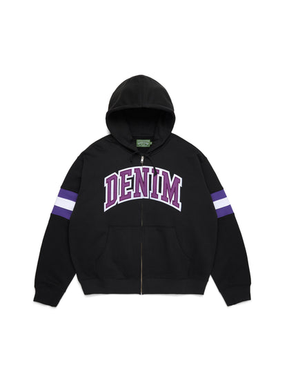 DT Stripe Zip Hoodie Black