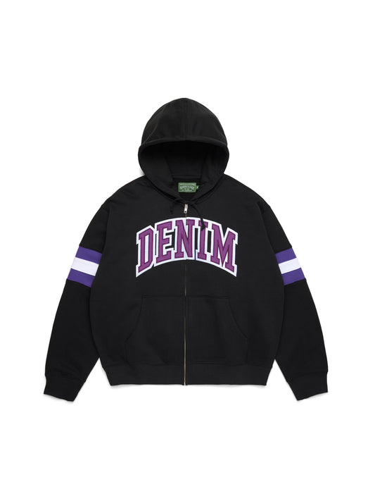 DT Stripe Zip Hoodie Black