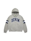 DT Stripe Zip Hoodie Grey
