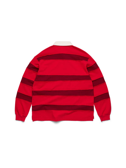 Paneled Rugby Shirt Red