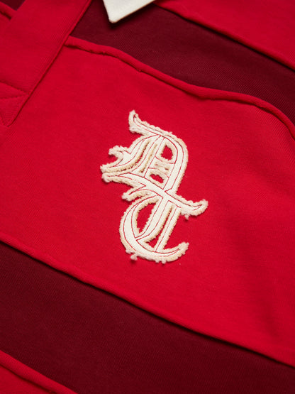 Paneled Rugby Shirt Red
