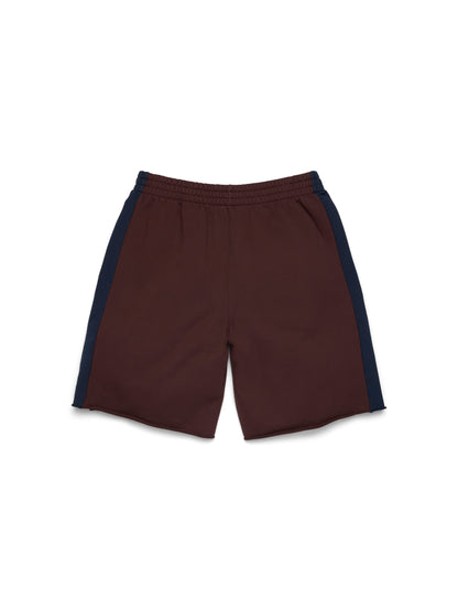 Denim U Paneled Sweatshort Brown – view 2