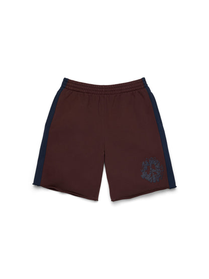 Denim U Paneled Sweatshort Brown