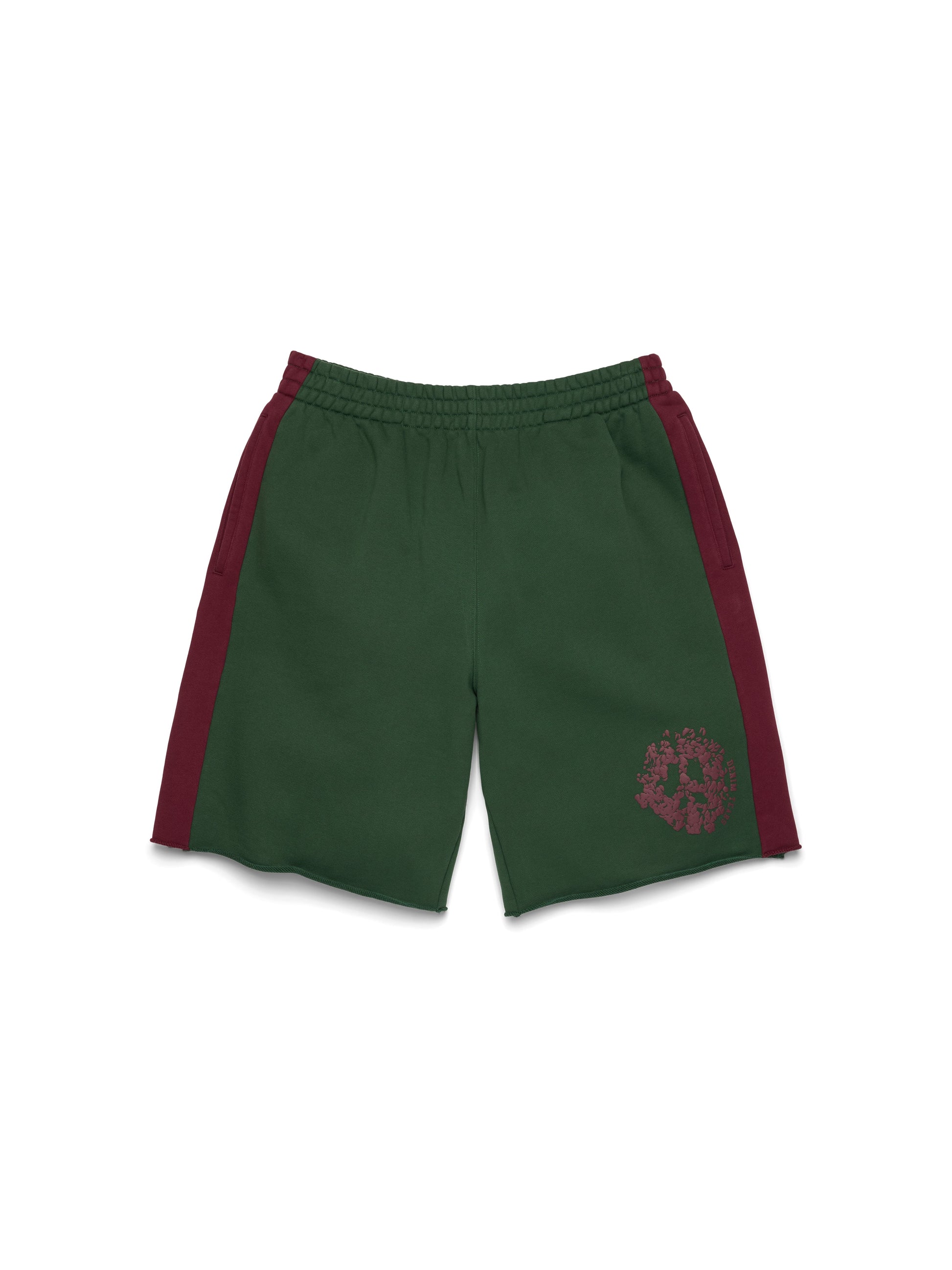 Denim U Paneled Sweatshort Green
