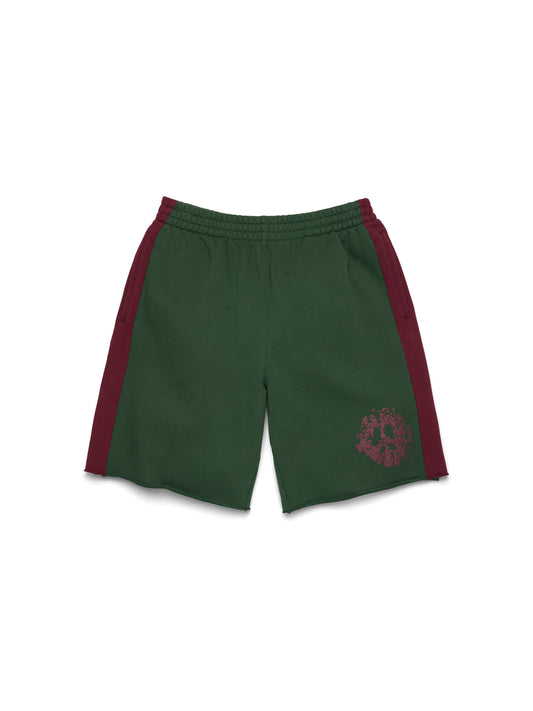 Denim U Paneled Sweatshort Green