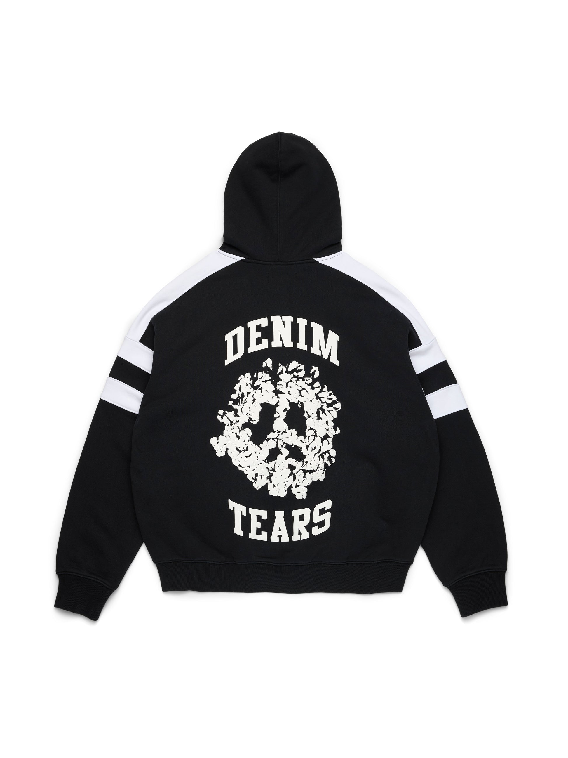 Denim U Paneled Zip Hoodie Black – view 2