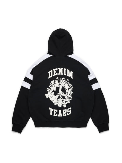 Denim U Paneled Zip Hoodie Black – view 2