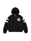 Denim U Paneled Zip Hoodie Black