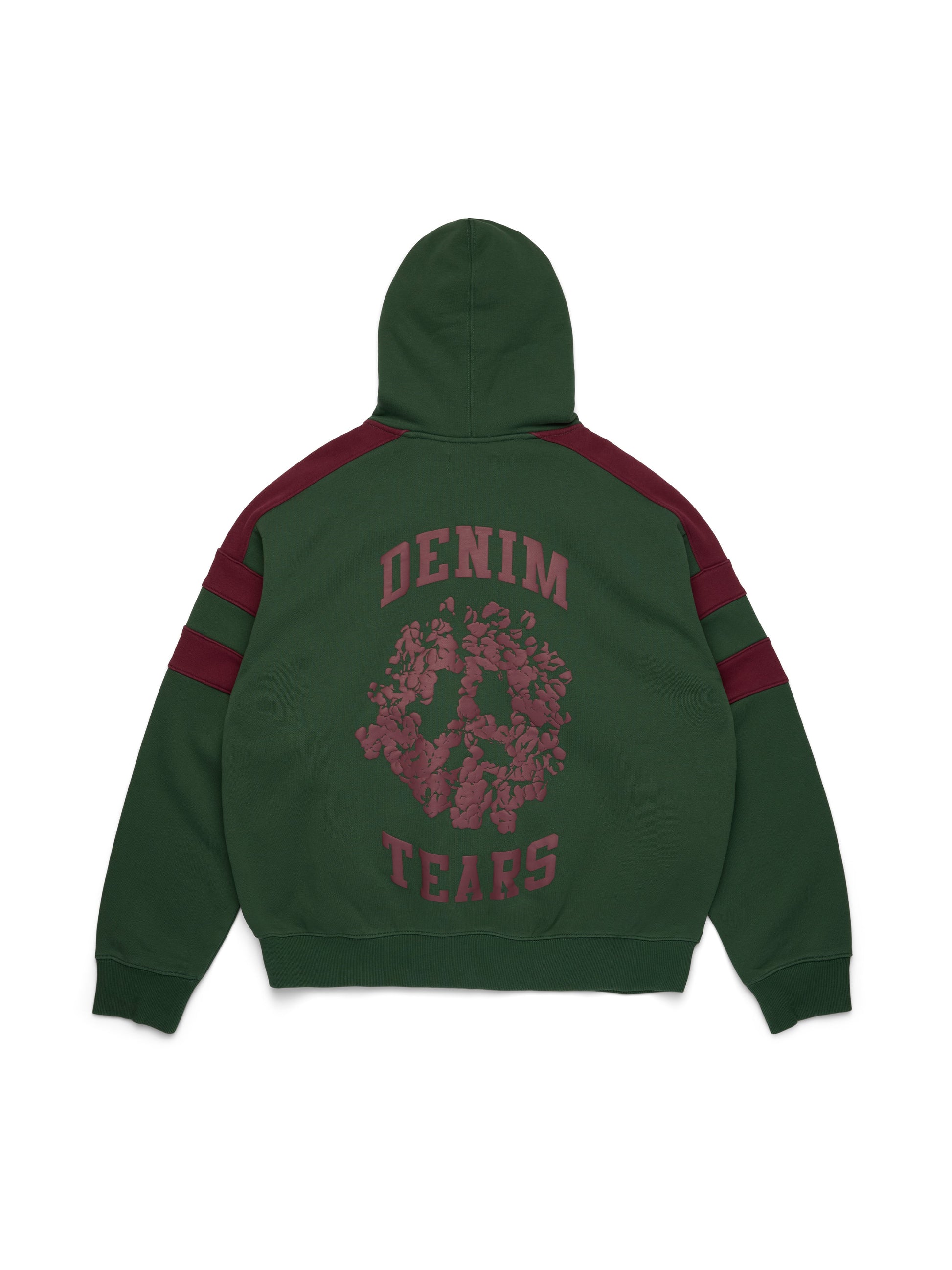 Denim U Paneled Zip Hoodie Green – view 2