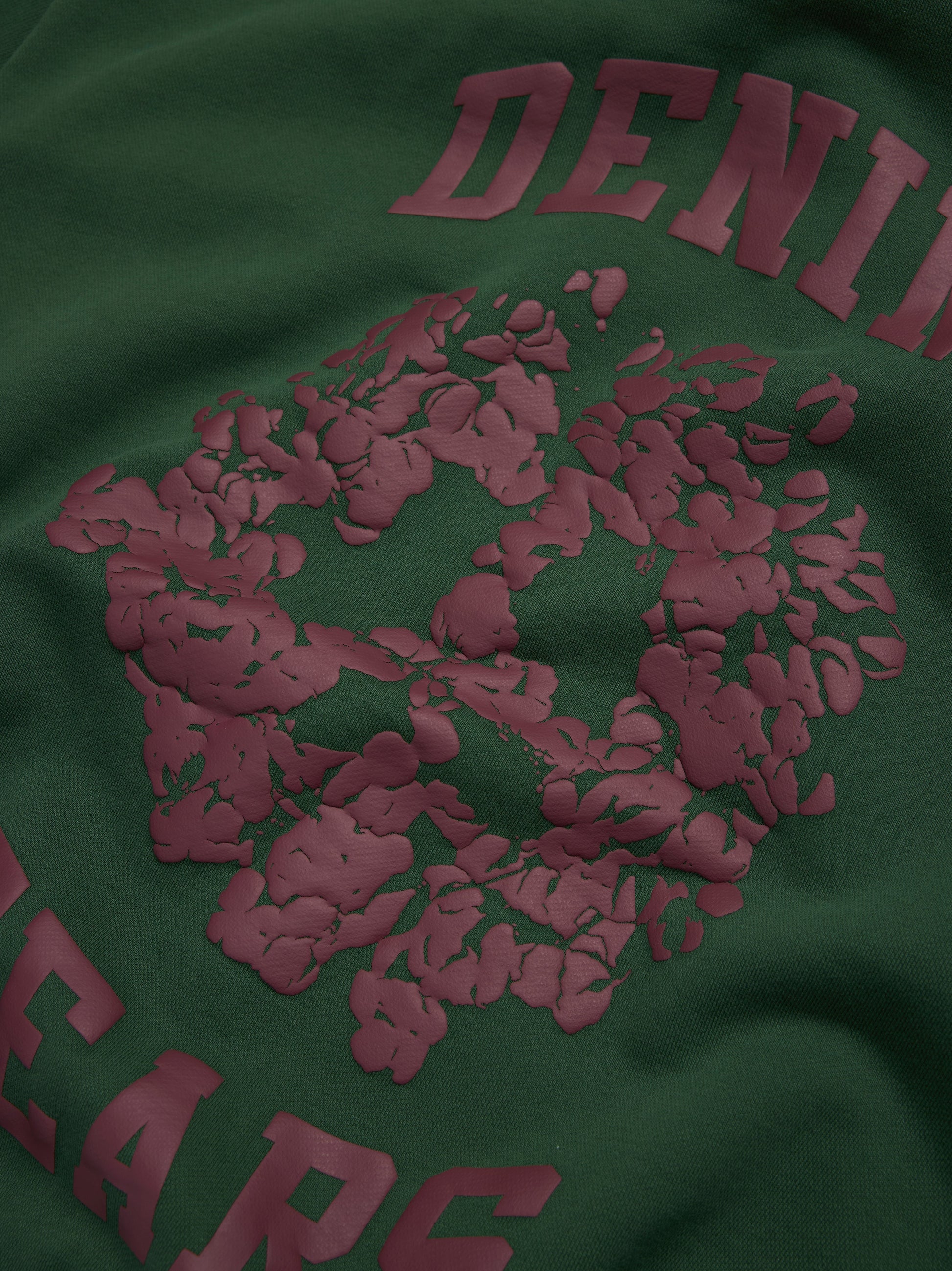 Denim U Paneled Zip Hoodie Green – view 3