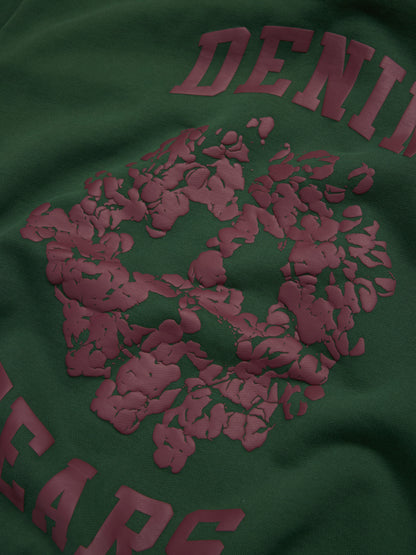 Denim U Paneled Zip Hoodie Green – view 3