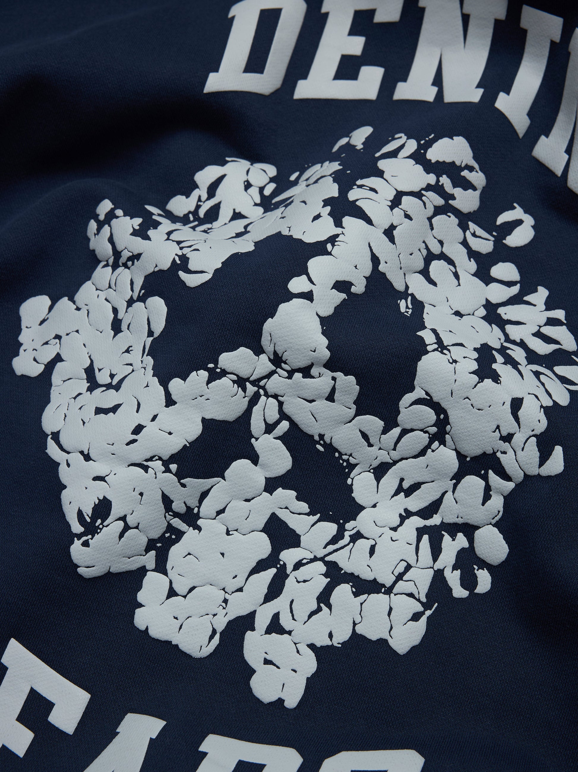 Denim U Paneled Zip Hoodie Navy – view 3