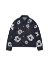 Studded Cotton Wreath Denim Jacket Selvedge
