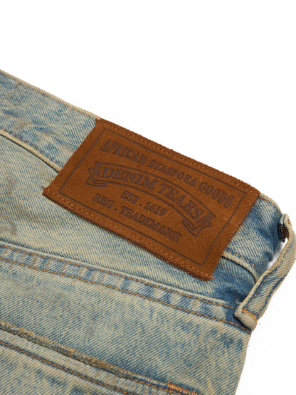 Dirty Wash Cotton Wreath Denim Short – view 4
