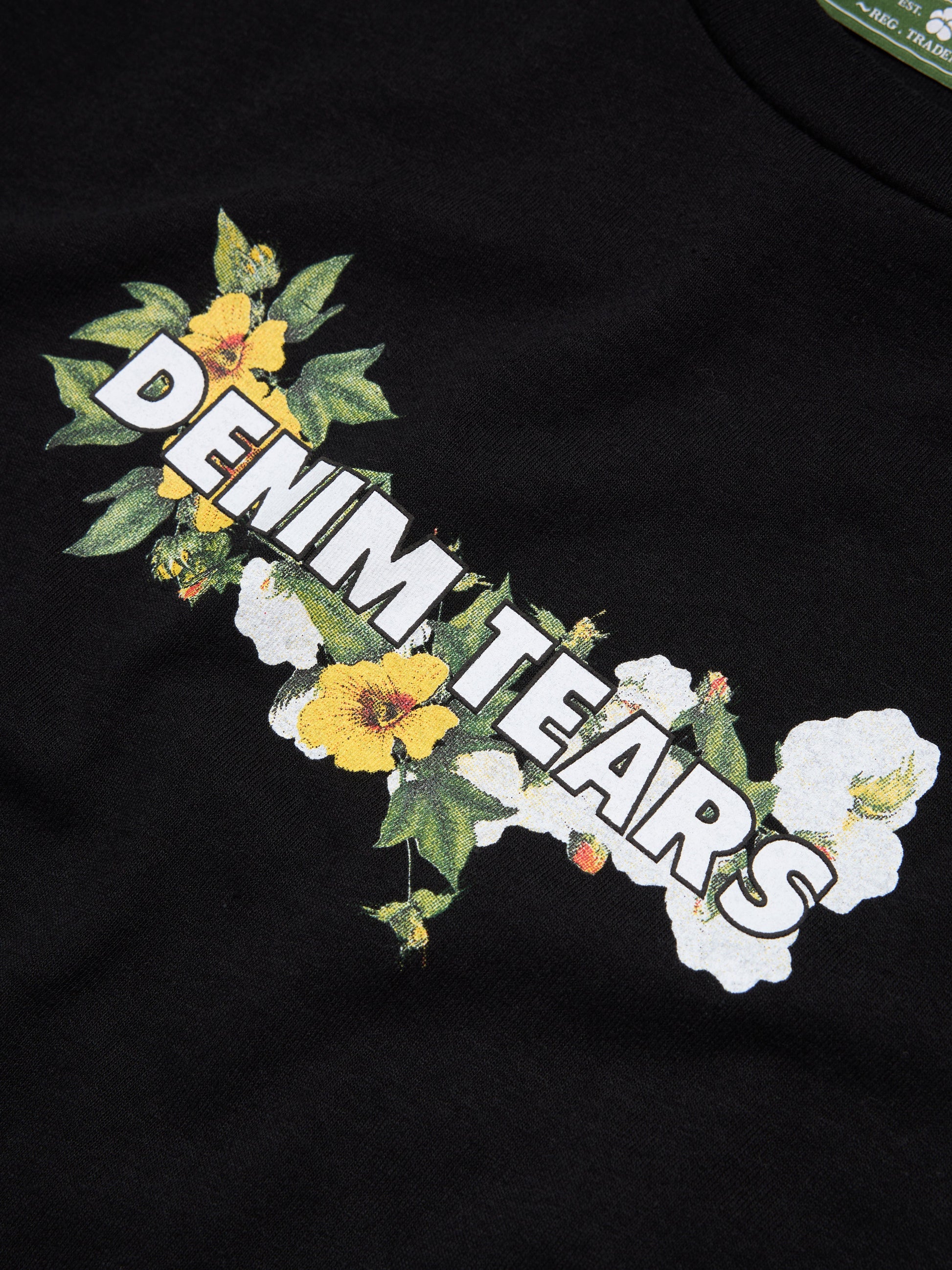 Cotton Floral Logo Tee Black – view 2