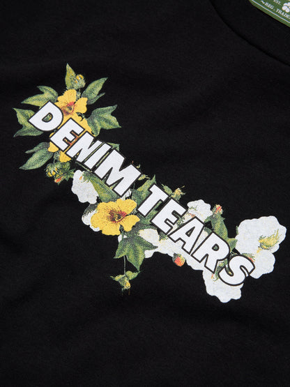 Cotton Floral Logo Tee Black – view 2