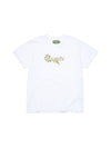 Cotton Floral Logo Tee White