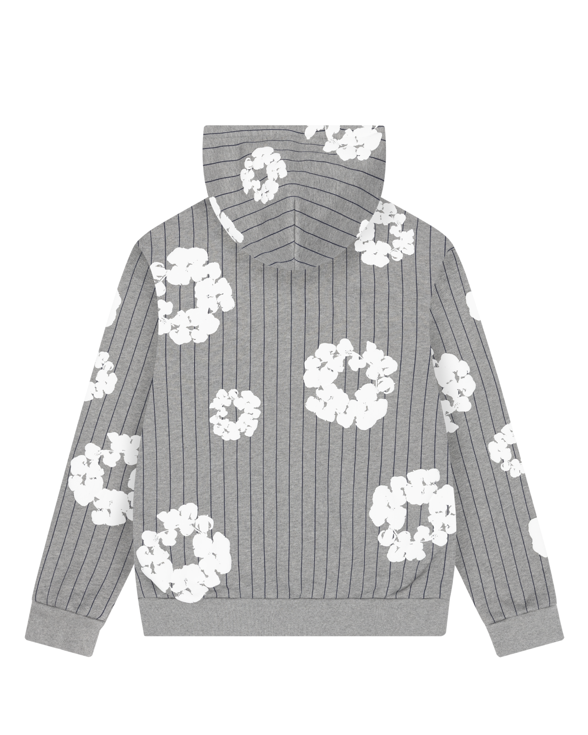 Pinstripe Wreath Zip Hoodie Grey – view 2