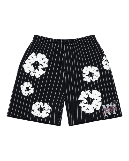 Pinstripe Wreath Sweatshorts Black