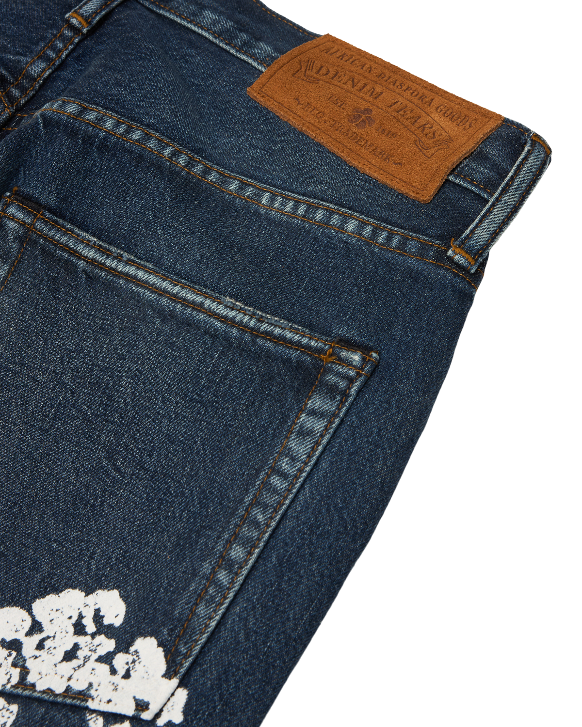 Baggy Cotton Wreath Denim Pant Dark Wash – view 3