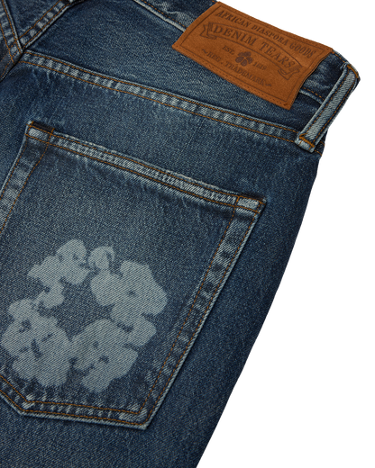 Baggy Laser Cotton Wreath Denim Pant Dark Wash – view 3